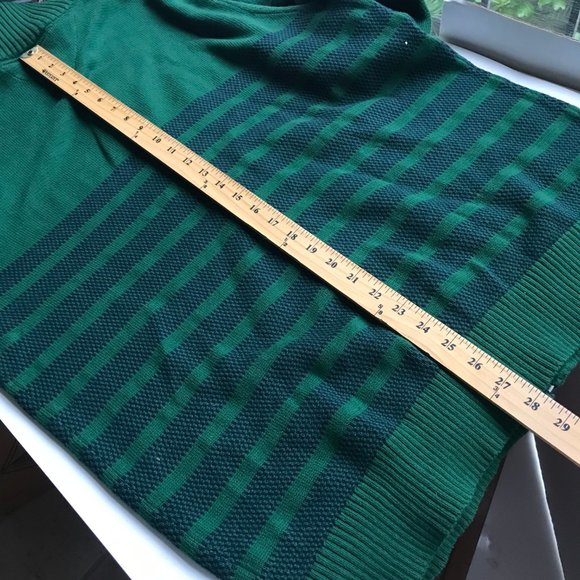 Tommy Hilfiger Green Blue Cardigan Sweater Mens Size XL X-Large Stripes Full Zip - Picture 12 of 16